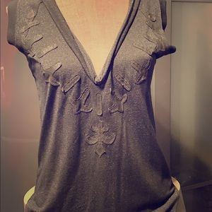Glitter deep v top